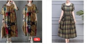 فستان قطن وكتان من فورديل