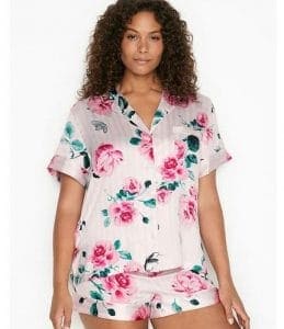  بيجامات فيكتوريا سيكريت بيجاما مشرقة من الساتان