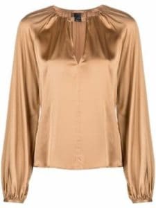 بلوزة ستان أصفر للمناسبات