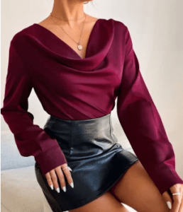 بلوزة ستان نبيتي