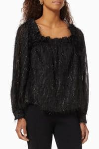 بلوزات سواريه للمحجبات قصيره بلوزة سوداء لامعة