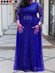 فستان أزرق للبدينات