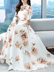 فستان بطبعة أزهار