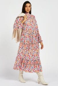 أشيك فساتين سواريه محجبات تركي فستان بطبعة أزهار