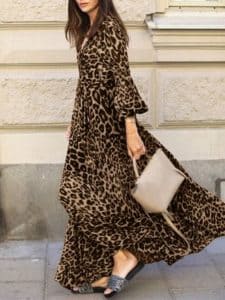 فستان بطبعة النمر للمحجبات