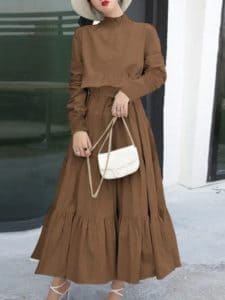 فستان بني للمناسبات