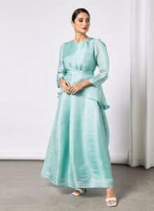 فستان سهرة أخضر للأمهات