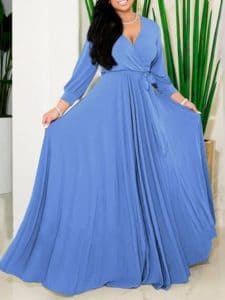 فستان سواريه أزرق للبدينات