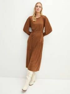 فستان سواريه بني