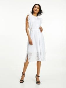 فستان سواريه قصير ابيض