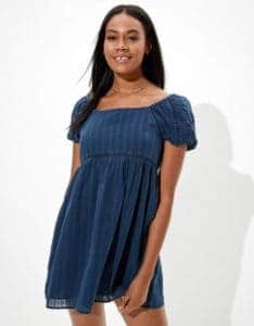 فستان سواريه قصير بترولي