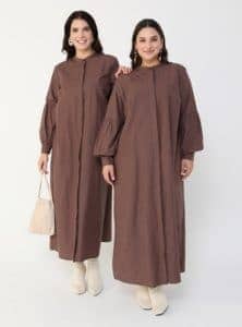 فستان طويل بني