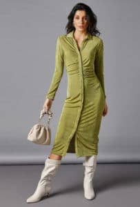 فستان قطيفة أخضر (1)