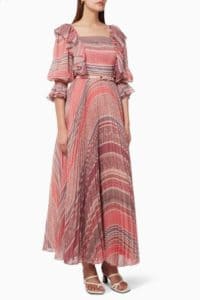 فستان مخطط للمناسبات