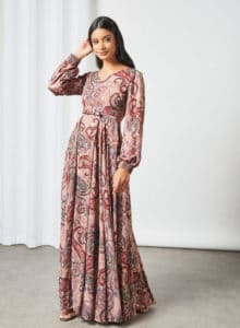 فستان مشجر طويل