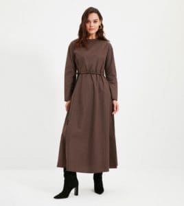 فستان واسع بني