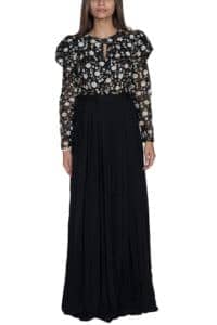 فستان أسود منقوش