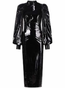 فستان جلد أسود