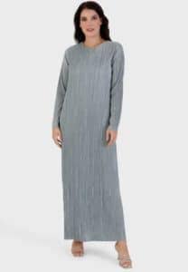 فستان طويل رمادي