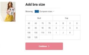 جدول المقاسات في شي ان