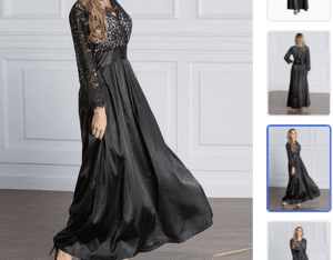 فستان طويل بأكمام