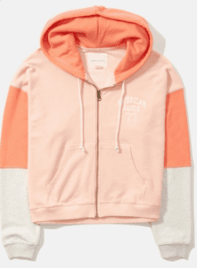 هودي بسحاب نساء باللون البرتقالي