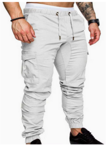 بنطال كارجو سادة برباط ابيض