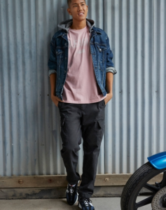 بنطلون كارجو رمادي