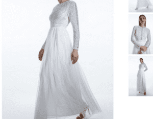 فستان زفاف كريمي اللون