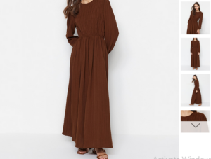 فستان طويل بأكمام