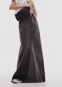 تنورة جينز طويلة ذات خصر عالي