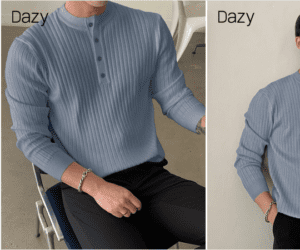 بلوفر مضلع بأزرار