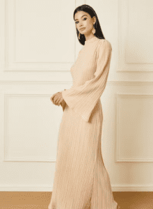 Plisse High Neck Sheath