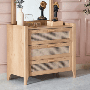 تسريحة تزيين صغيرة بثلاثة أدراج بدون مرآة