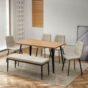 طقم سفرة 6 مقاعد مع مقعد بنش