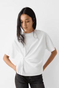 تيشرت فضفاض بأكمام قصيرة