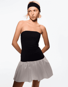 فستان قصير بأكمام بالون