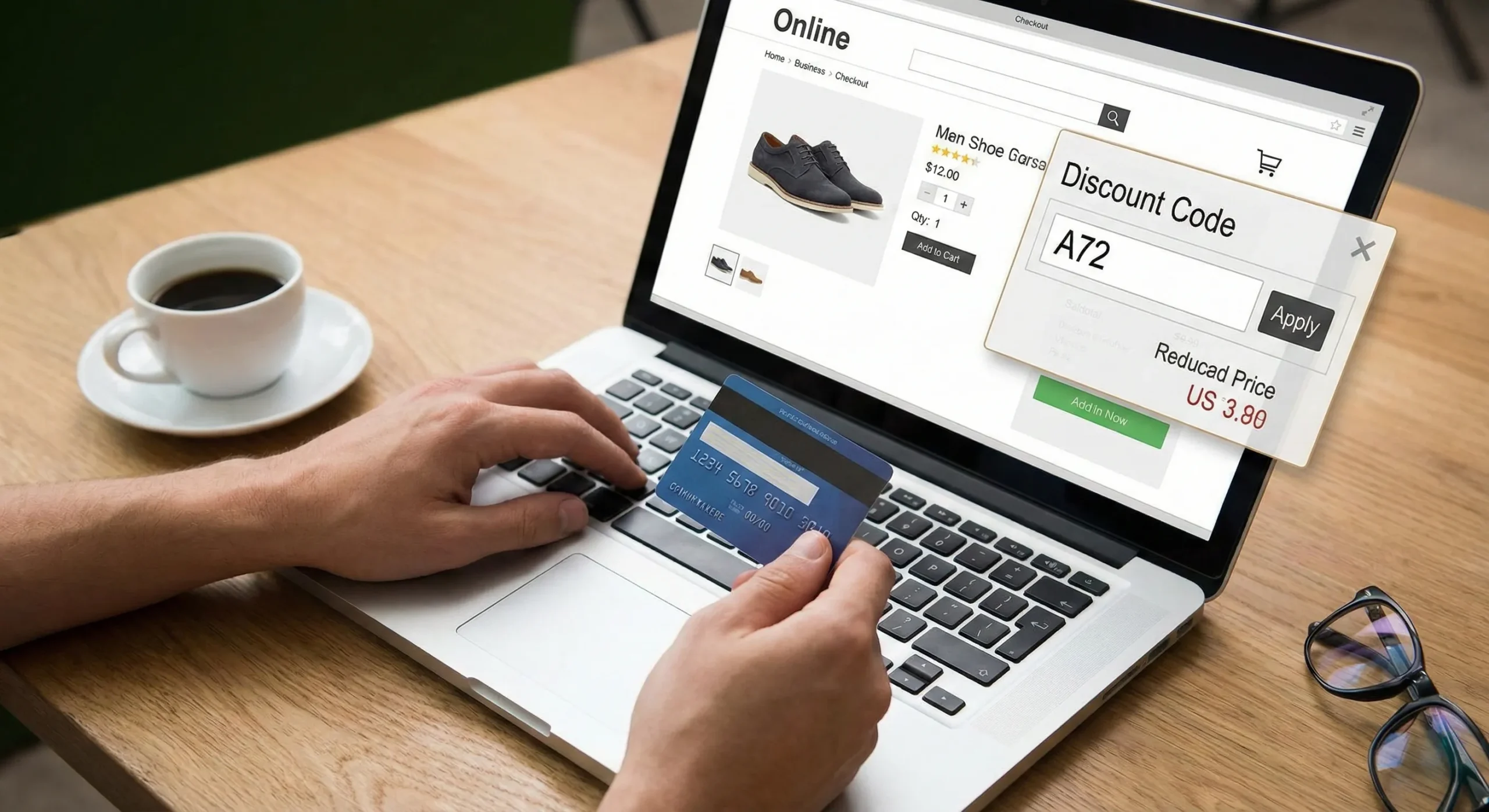 Online shopping with discount code