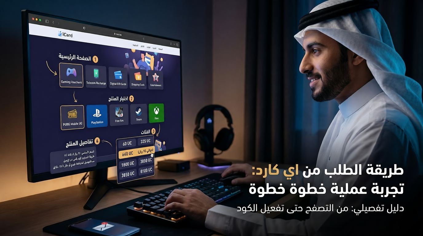 طريقة الطلب من اي كارد وتفعيل الكود