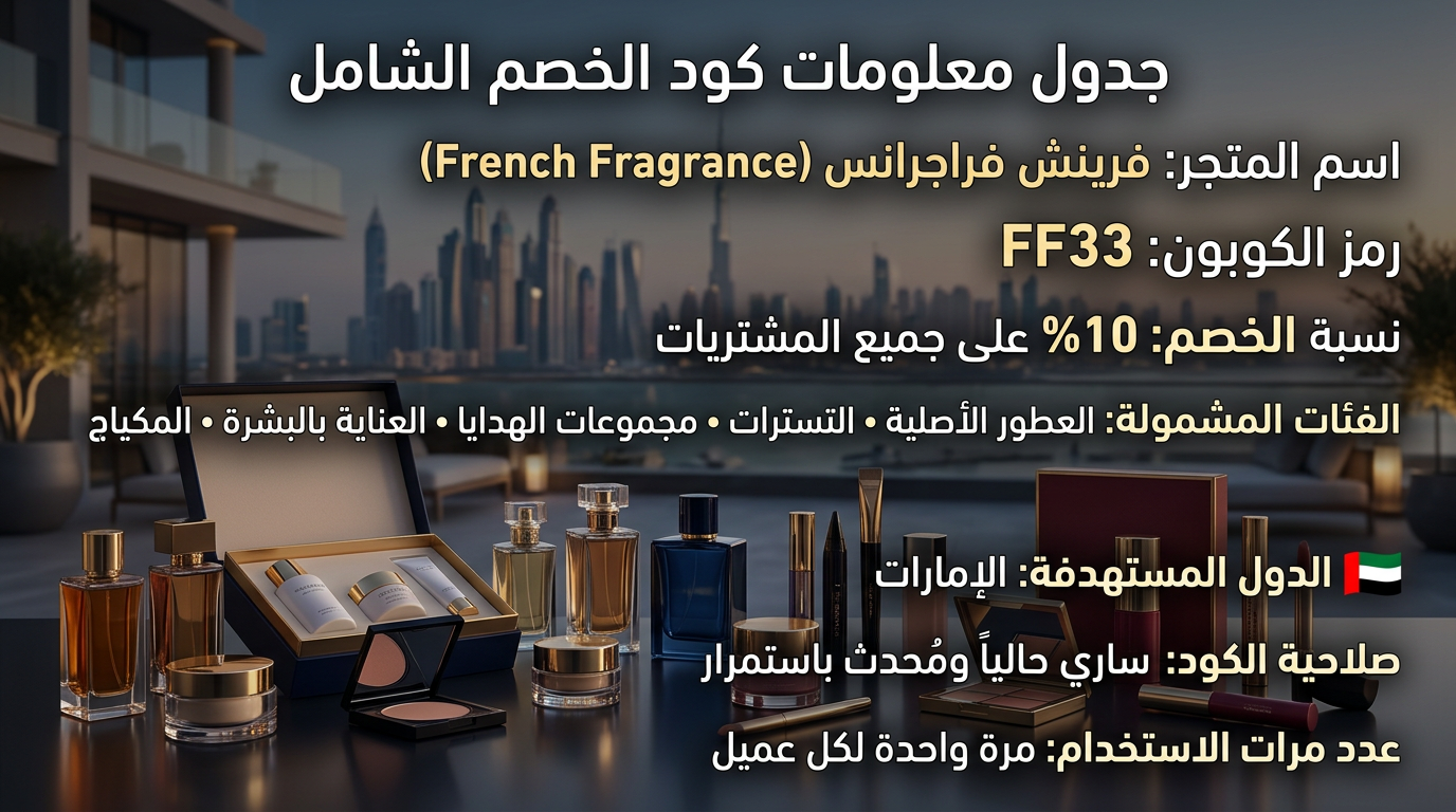 جدول معلومات كود الخصم الشامل