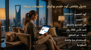 جدول ملخص كود خصم بوكينج