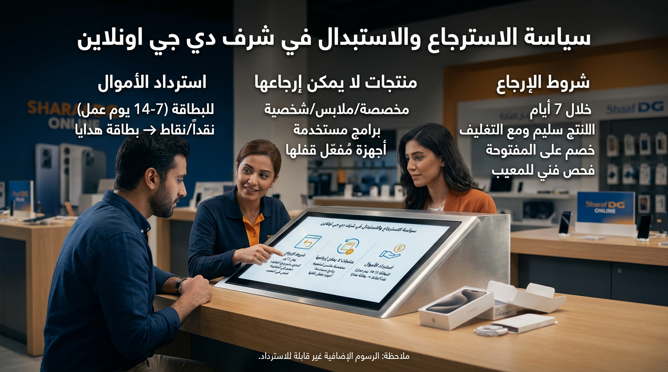 معلومات الإسترجاع والاستبدال في شرف دي جي اونلاين