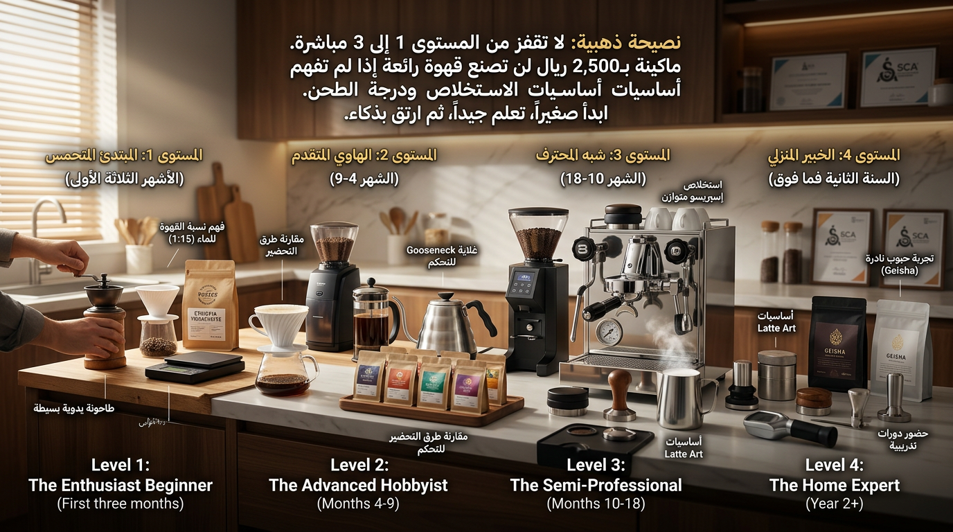 خريطة التطور: من مبتدئ إلى خبير في عالم القهوة