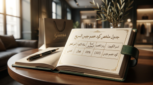 جدول ملخص كود خصم جيس (A3)