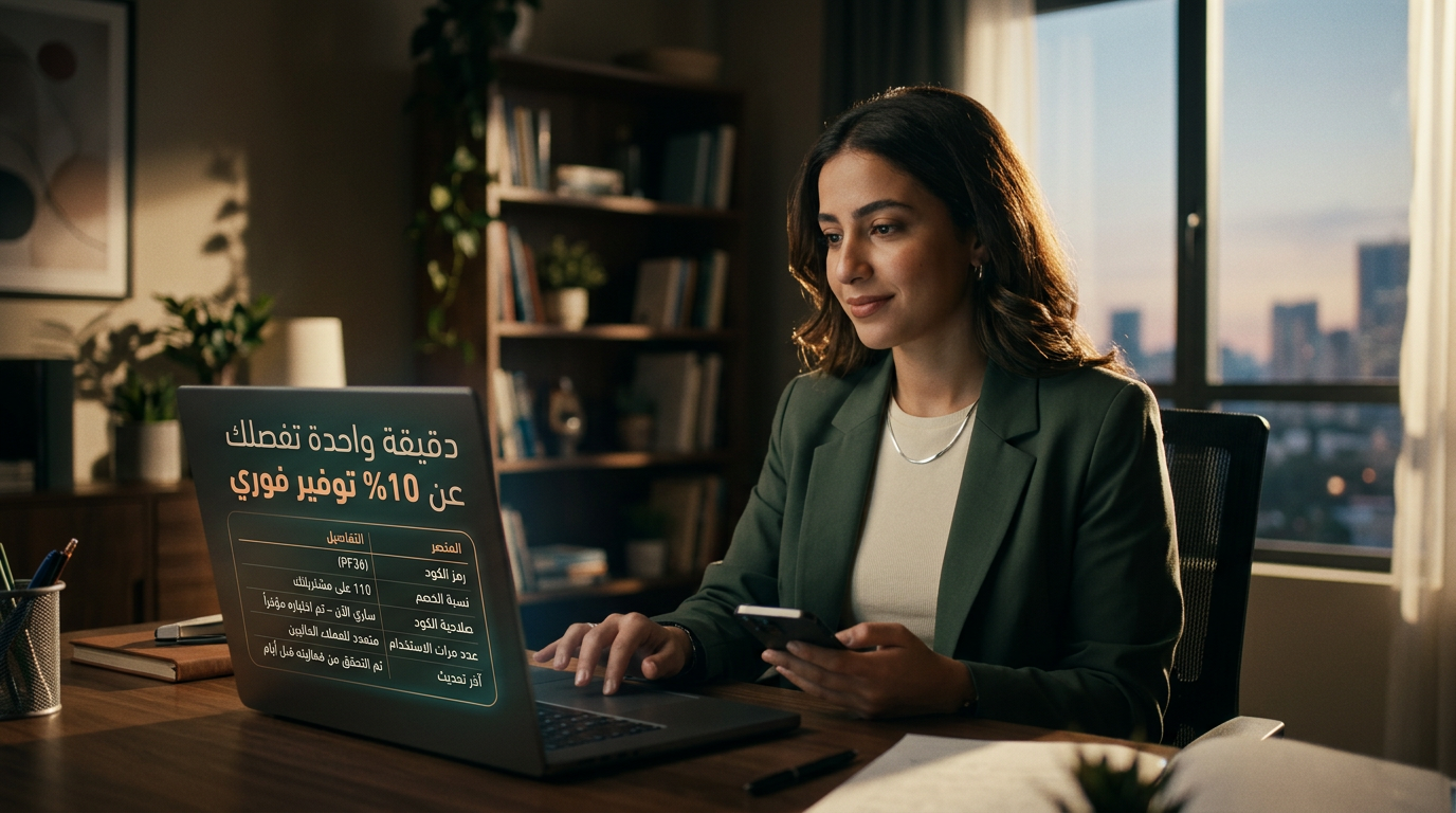 تفاصيل كود الخصم