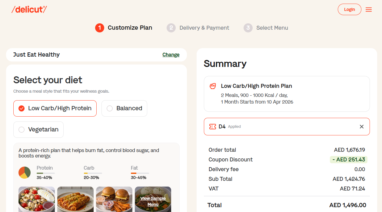 the exclusive Delicut discount code