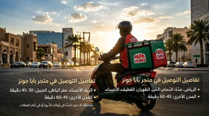 تفاصيل التوصيل في متجر بابا جونز