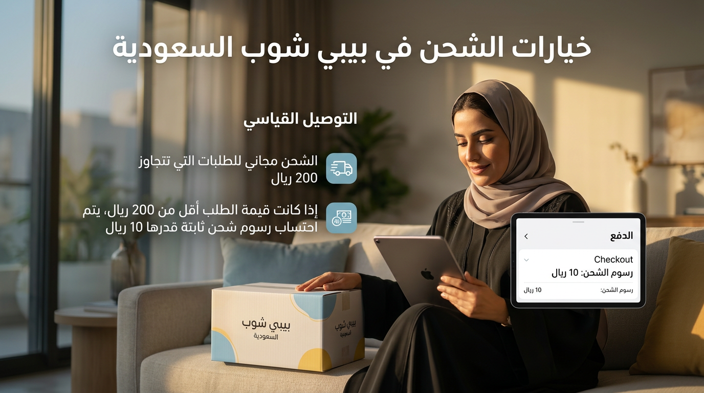 خيارات الشحن في المتوفرة في موقع بيبي شوب