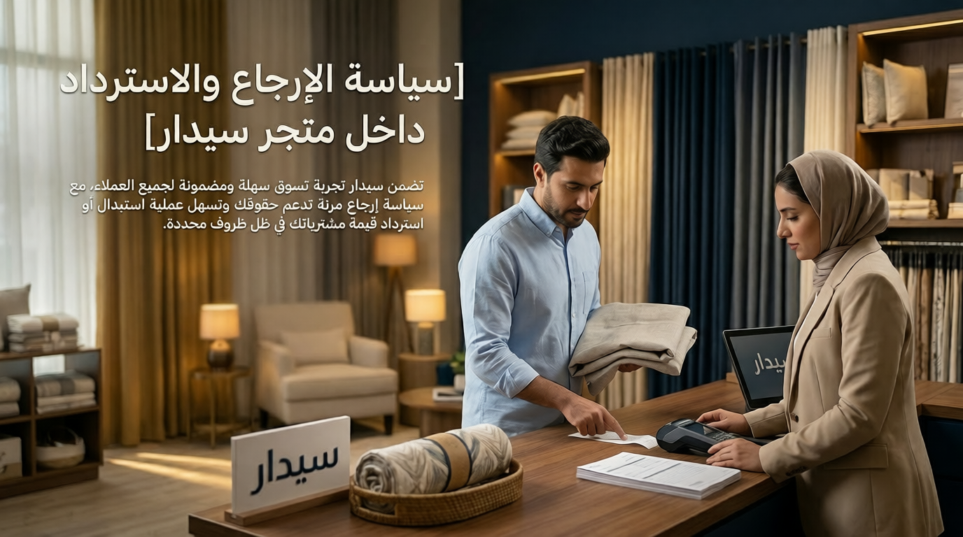 سياسة الإرجاع والاسترداد داخل متجر سيدار