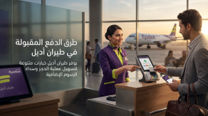 طرق الدفع المقبولة في موقع طيران أديل